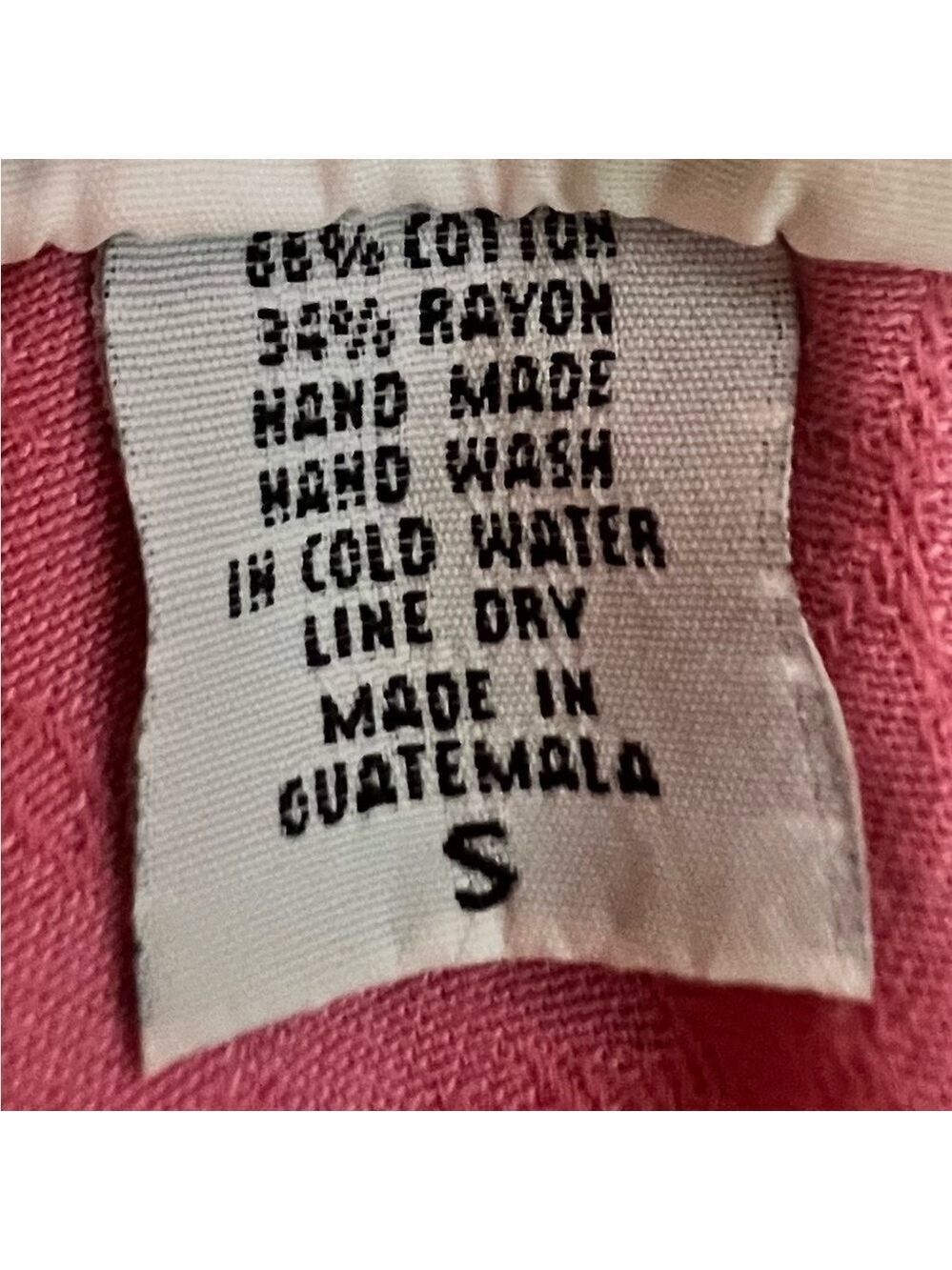 EUCALYPTUS Handmade Guatemalan Shift Dress Pink Size Small - Picture 5 of 5